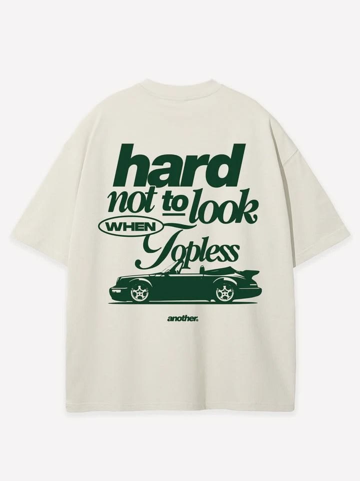 Typography print preview on a dark oversized NOYZ T-shirt
